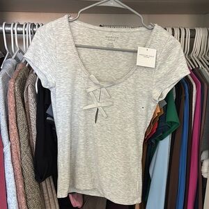 American Eagle Outfitters Gray Women's Top